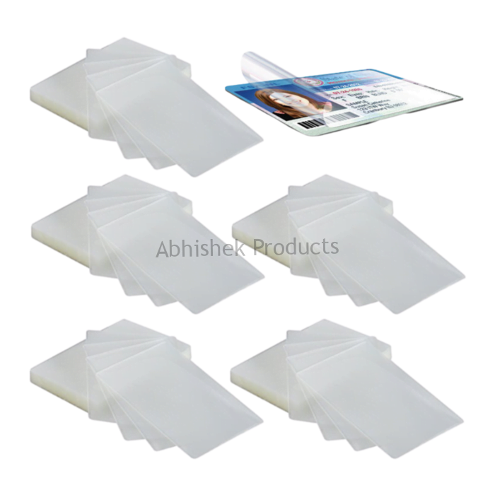 161 ABHISHEK 65X95MM 250 MIC HOT LAMINATION POUCH GLOSSY FOR ID CARDS AADHAR CARD 500 SHEETS