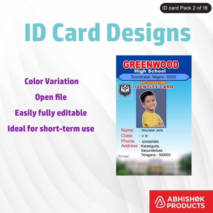 High-quality employee ID badge template, fully customizable and suitable for various uses