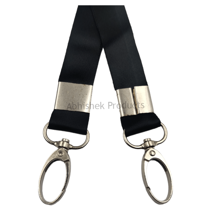 20mm black satin fish hook satin id card tag lanyard abhishek products (1)