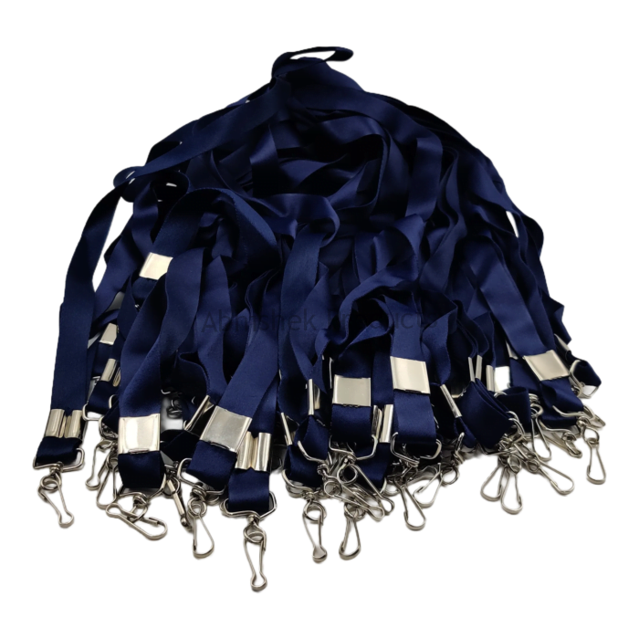 20mm navy blue hook satin hook id card tag lanyard abhishek products