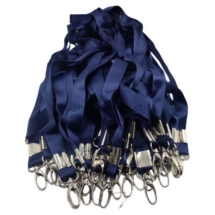 20mm navy blue satin fish hook satin id card tag lanyard abhishek products (2)