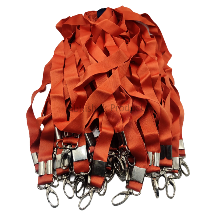 20mm orange satin fish hook id card tag lanyard abhishek products (2)