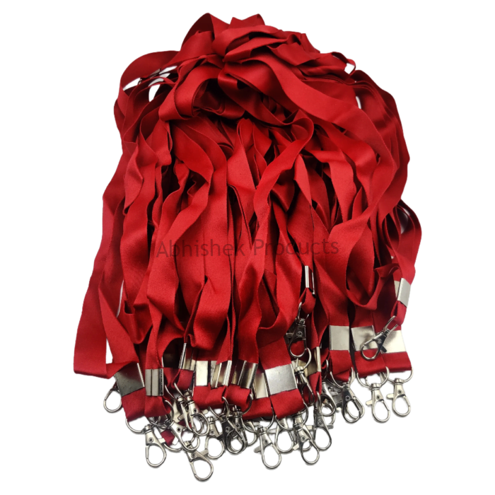 20mm red satin lever hook id card tag lanyard abhishek products (2)