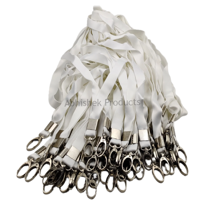 20mm white satin fish hook id card tag lanyard abhishek products (1)