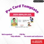 Customizable ID cards design template in PSD format, perfect for school and office use