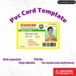 Professional employee ID badge design template with customizable elements for corporate use