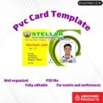 PSD design for making employee ID cards, featuring customizable design elements