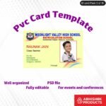 PSD design for creating custom ID badges, featuring professional design elements