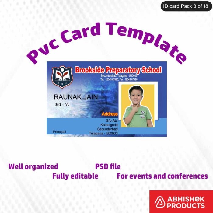 Professional PVC card design template, fully editable and suitable for multiple uses