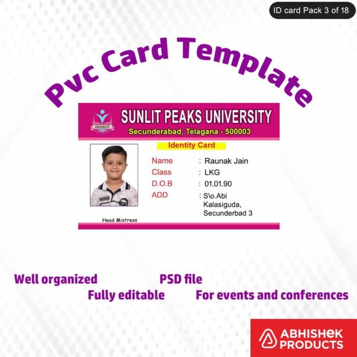 Professional corporate ID badge template, fully editable and sleek design
