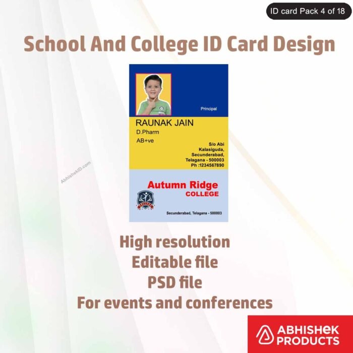 PSD design for creating custom ID badges, featuring professional design elements