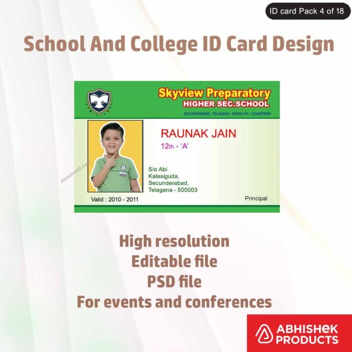 Professional corporate ID badge template, fully editable and sleek design