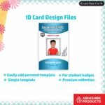 Professional employee ID card design template with customizable elements for corporate use