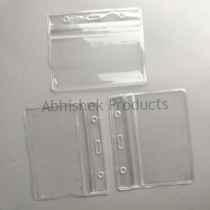 A001 – Clear Waterproof Zip Lock ID Card Holders Badge for School Office 03