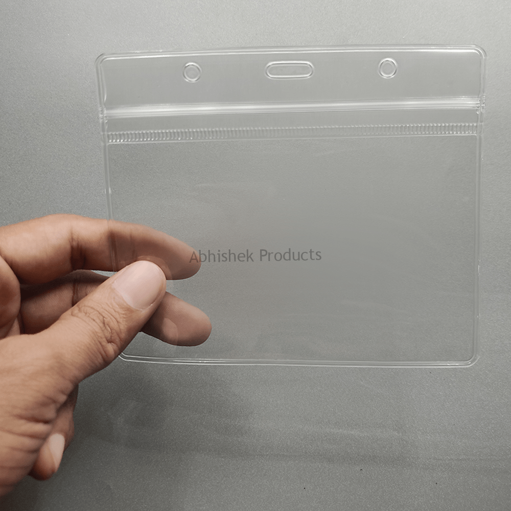 A003 – Clear Waterproof Zip Lock ID Card Holders Badge for School, Office - Horizontal- 02 A003 – Clear Waterproof Zip Lock ID Card Holders Badge for School Office Horizontal 02