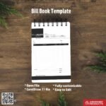 Simple editable bill book design for digital printers For General Store