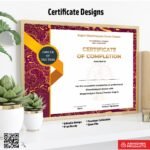 Certificate with an ornate background design For Dance
