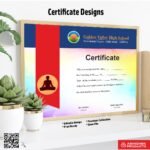Certificate with an ornate layout For School Yoga