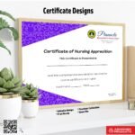 Certificate with a corporate background design For Nursing
