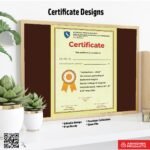 Certificate with a classic background design For College Seminar