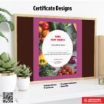Certificate with a patterned background design For Best Chef