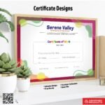 Certificate template for corporate recognition For School Merit Certificate