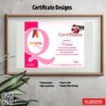 Certificate with a decorative border design For Make up Hair Style
