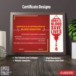 Certificate design for honors and accolades For Blood Donation