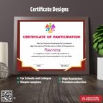 Certificate with a metallic background design For Outstanding Performance