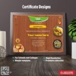 Certificate with an ornate layout For Food