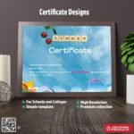 Certificate template for service awards in CorelDRAW For Summer Camp