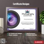Certificate with a creative layout For Photography