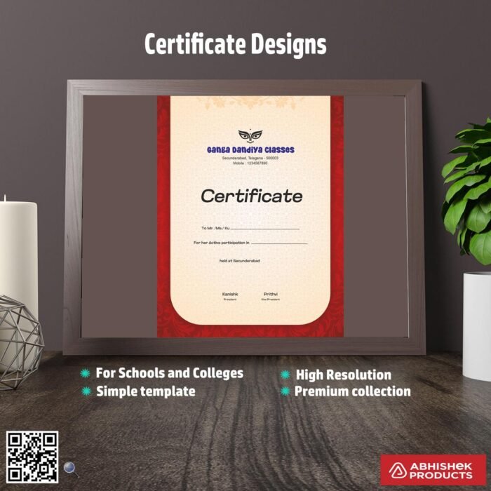 Certificate layout for achievement awards For Dance