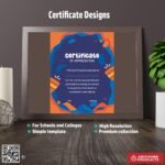 Certificate layout with a ribbon design For Appreciation