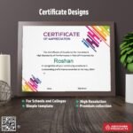 Certificate with an ornate background design For Appreciation