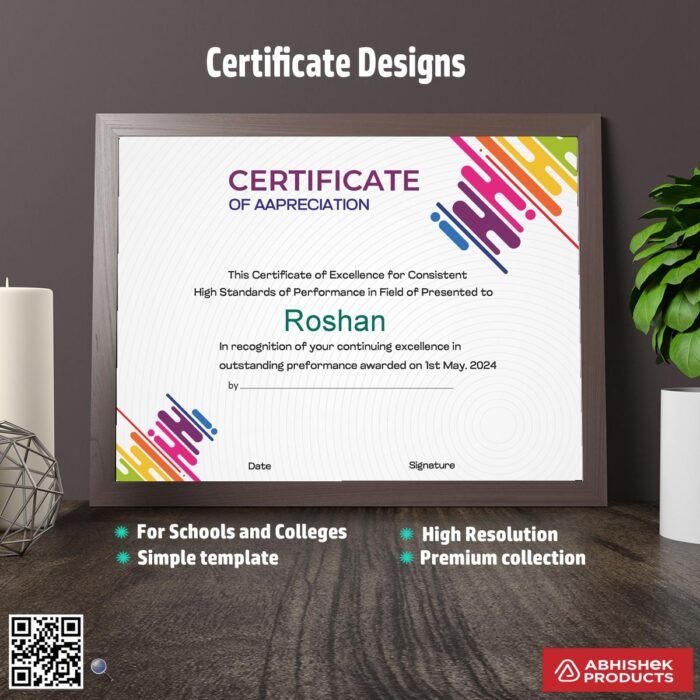 Certificate with an ornate background design For Appreciation