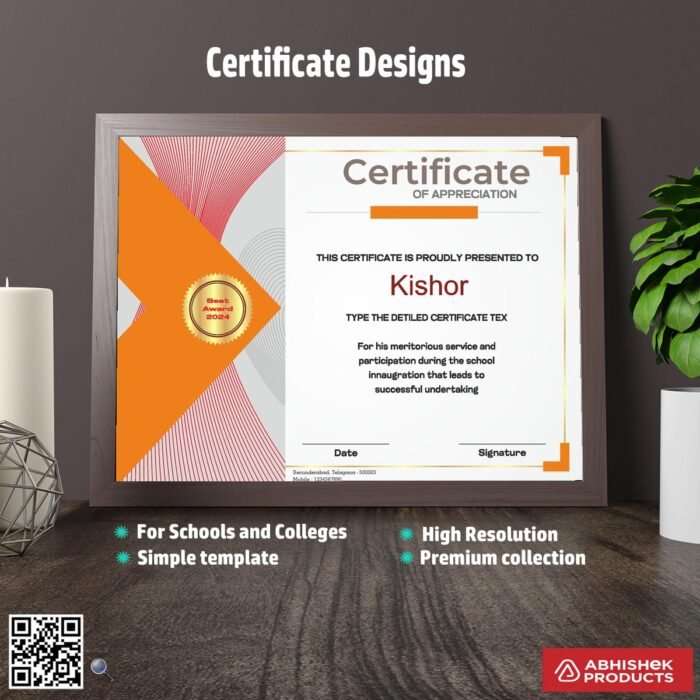 Certificate with a luxury border design For Appreciation