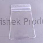 B001 – Clear Waterproof Zip Lock ID Card Holders Badge for School Office Vertical 01