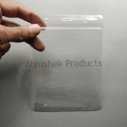B003 – Clear Waterproof Zip Lock ID Card Holders Badge for School Office Vertical 02