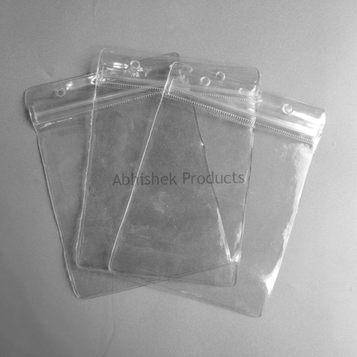 B003 – Clear Waterproof Zip Lock ID Card Holders Badge for School Office Vertical 03