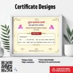 Certificate with a monogram outline design