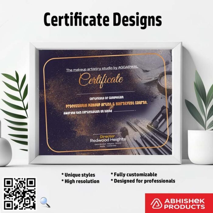 Certificate design for excellence awards
