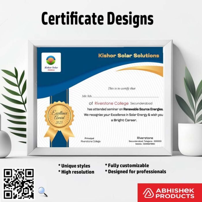 Certificate with a scroll design