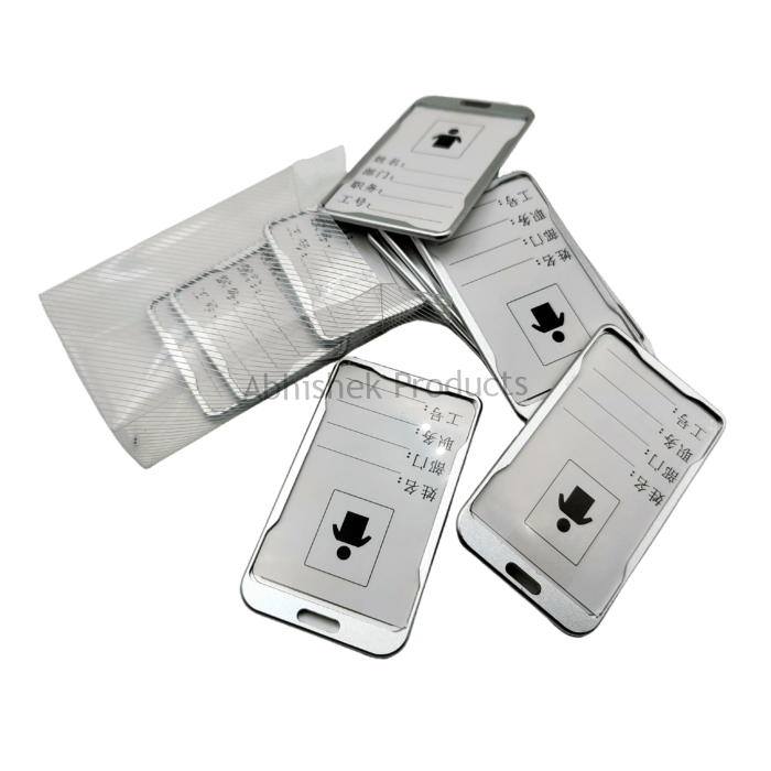 SILVER METAL ID CARD HOLDER Aluminium ID CARD BADGE TAG HOLDER 3 removebg