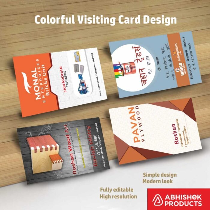 Visiting Card Design Files For Garments, Gym, Ladies Gym, Hardware, Tiles, Tiles & Hardware, Waterproofing, Bricks, Paints, (10)