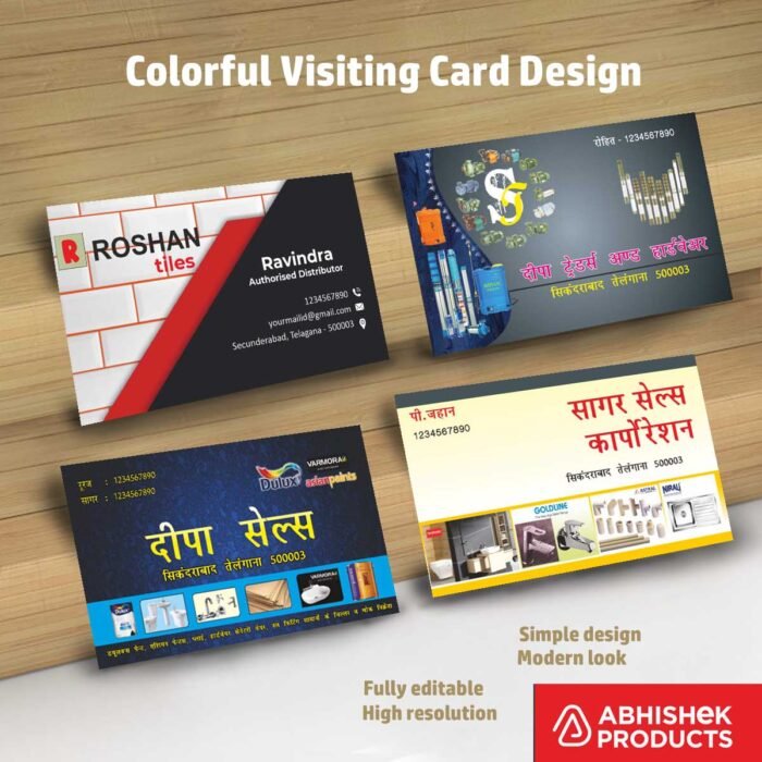 Visiting Card Design Files For Garments, Gym, Ladies Gym, Hardware, Tiles, Tiles & Hardware, Waterproofing, Bricks, Paints, (12)