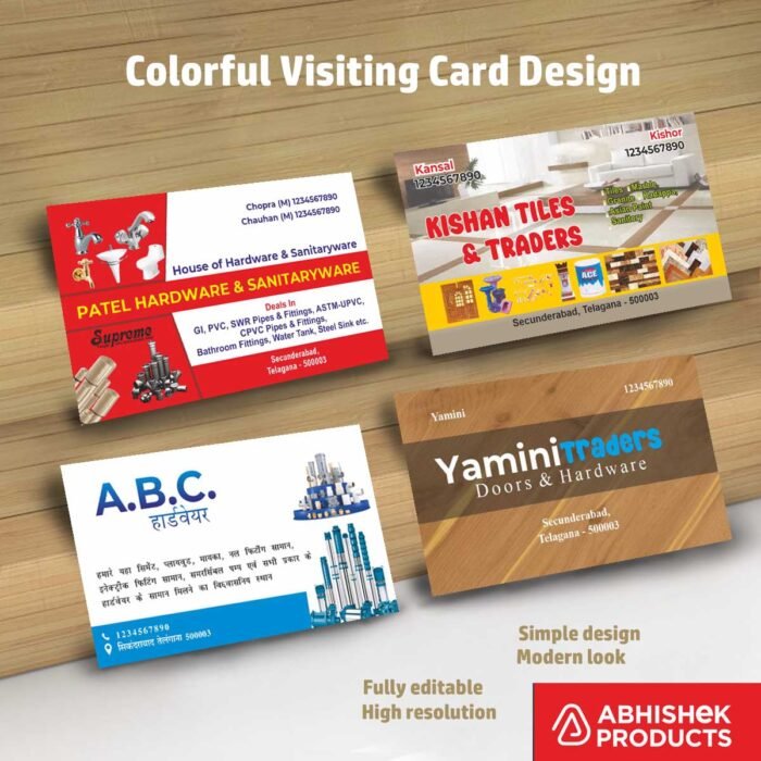 Visiting Card Design Files For Garments, Gym, Ladies Gym, Hardware, Tiles, Tiles & Hardware, Waterproofing, Bricks, Paints, (13)