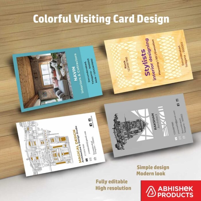 Visiting Card Design Files For Garments, Gym, Ladies Gym, Hardware, Tiles, Tiles & Hardware, Waterproofing, Bricks, Paints, (20)
