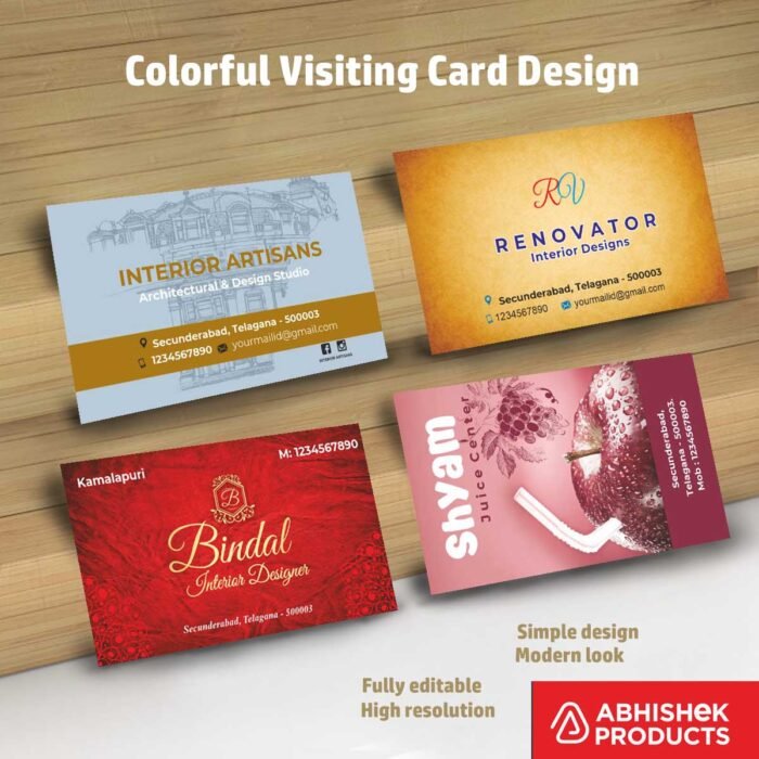 Visiting Card Design Files For Garments, Gym, Ladies Gym, Hardware, Tiles, Tiles & Hardware, Waterproofing, Bricks, Paints, (24)