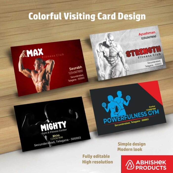Visiting Card Design Files For Garments, Gym, Ladies Gym, Hardware, Tiles, Tiles & Hardware, Waterproofing, Bricks, Paints, (3)